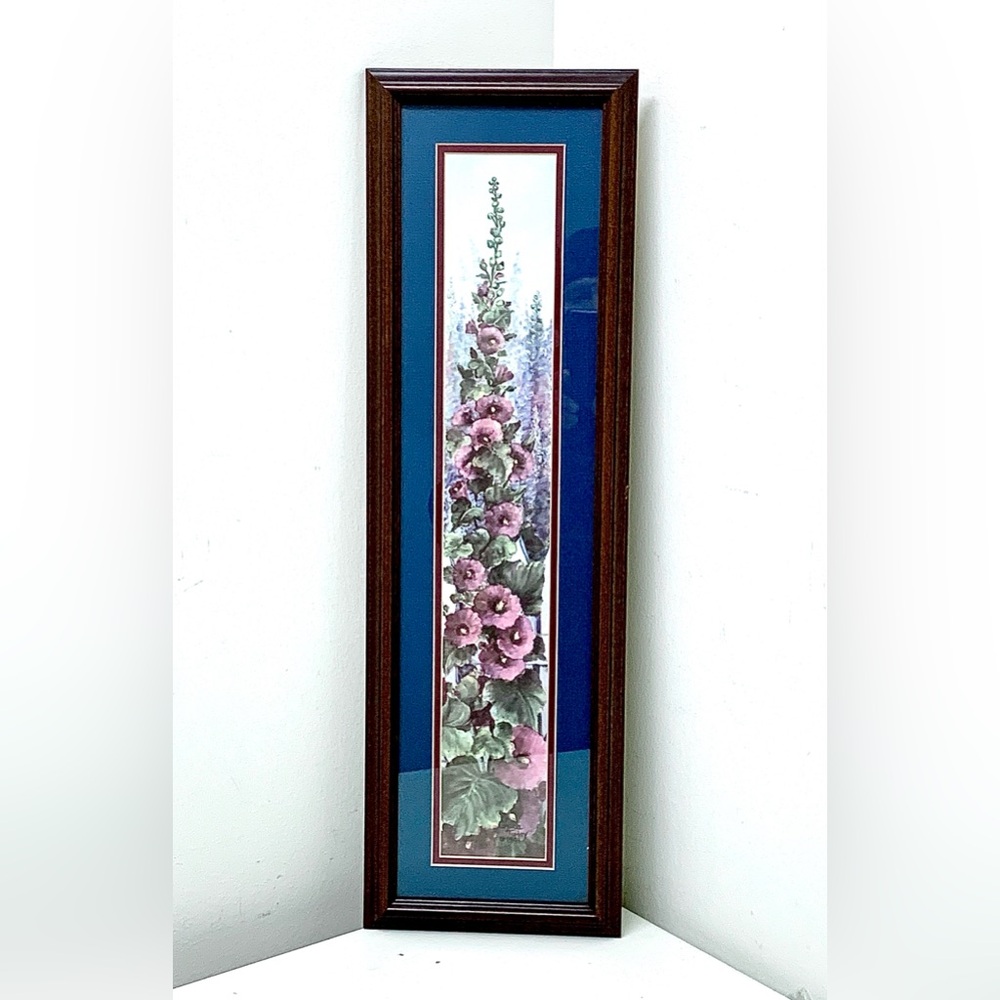 1991 Vintage Glynda Turley Signed Hardwood Framed Flower Floral Art Print
